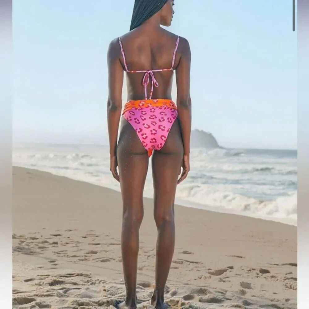 2pc new with tags Farm Rio Maxi Leopard Patch Bikini Top and Bottom SET - Medium - Picture 7 of 11